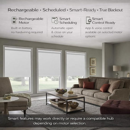 Zshine Motorized Blackout Window Blinds Customize Width Remote Control Wireless
