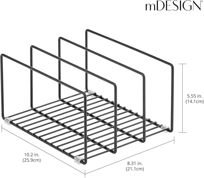 mDesign Metal Pan Organizer for Kitchen Cabinet, Pantry Shelf