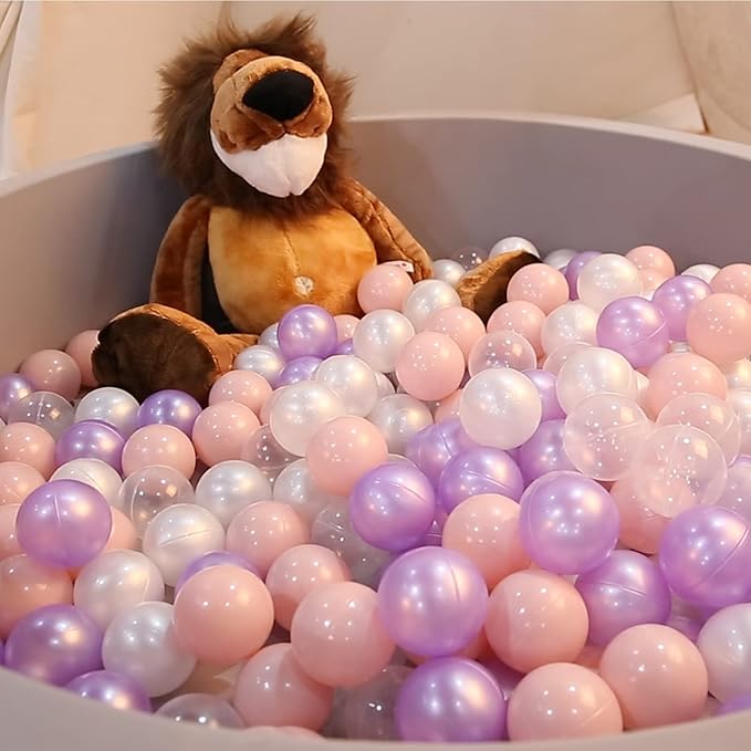 Realhaha Ball Pit Balls 50 100 200 500 Play Balls Plastic Balls for Baby Girls Toddlers Kids Play Tent Pool Playhouse Playpen Party Decoration