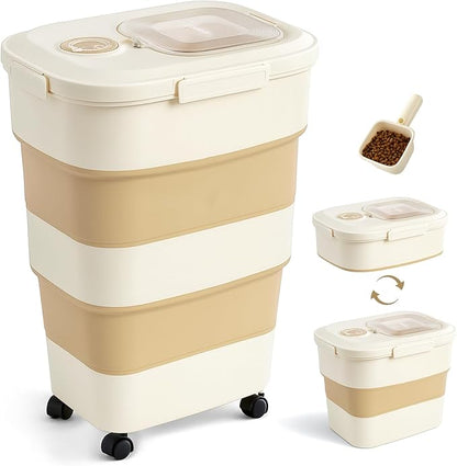 ZOMISIA 40-50lbs Dog Food Storage Container, Large Capacity Collapsible