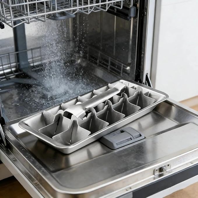 Stainless Steel Ice Cube Trays, 18-Slot Detachable & Easy-Release Freezer Tray