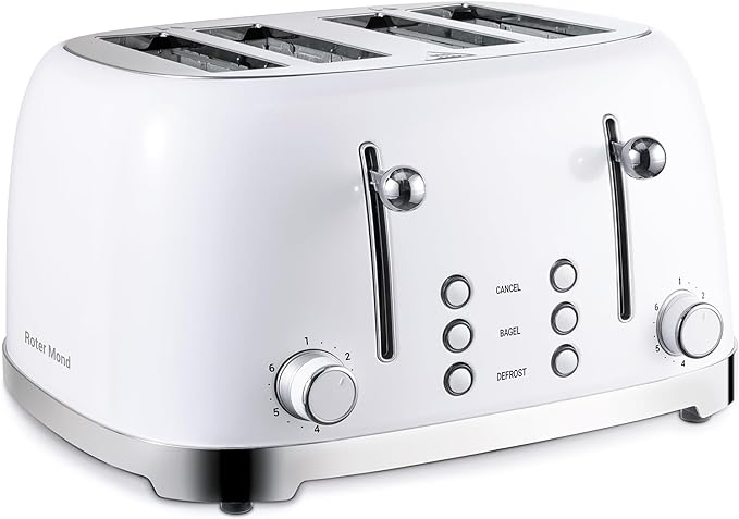 Roter Mond 4 Slice Toaster Retro Stainless Steel