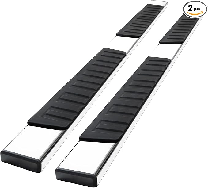 COMNOVA Pair Running Board Nerf Bar Compatible with 17-26 Ford F250 Superduty Crew Cab(4 Full-Size Doors) Side Steps, Width 6 Inch H Style Truck Step Nerf Bars Side Step Black.