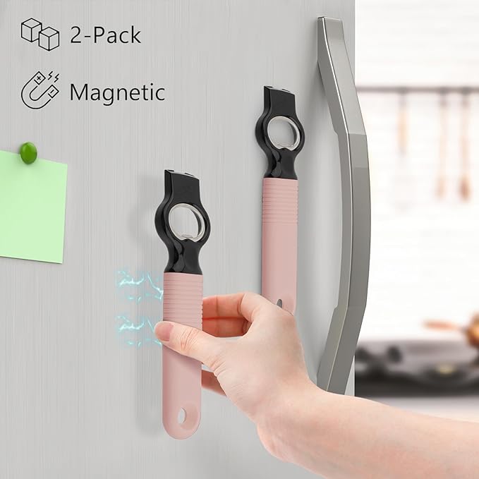 2-Pack Magnetic Beer Bottle Opener & Soda Can Opener, 2-in-1 Bottle Opener and