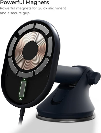 iOttie Velox Magnetic Wireless Car Mount for MagSafe iPhones - Charger Included. Compatible with iPhone 12 to 15 Series
