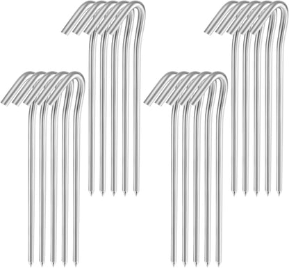7" Tent Stakes, Heavy Duty Tarp Camping Stakes, Galvanized Metal Pegs for Outdoor Decorations, 20 PCS