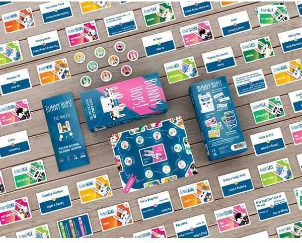 Bunny Hops! – Funny board game for family and friends, 4-16 players, guessing and mimes for adults and children, ages 10+, English edition