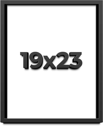 19x23 Shadow Box Frame Black | 1 Inch Deep Solid Wood Shadowbox Display | UV