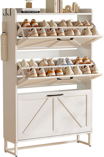 EOYUTLLY Shoe Cabinet Storage for Entryway, Narrow Shoe Rack