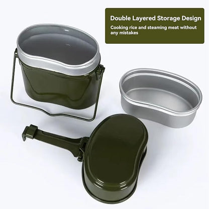 Portable Mess Kit Hiking Picnic BBQ Beach Camping Cookware Mess Tin Camping Pots Pans Set