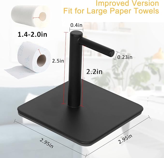 Paper Towel Holder Black Magnetic Mount Paper Tower Bar