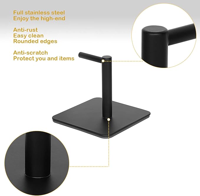 Paper Towel Holder Black Magnetic Mount Paper Tower Bar