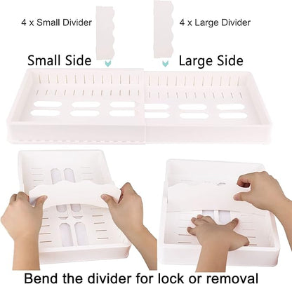SWOMMOLY Expandable Food Storage Container Lid Organizer, Includes 8 Adjustable