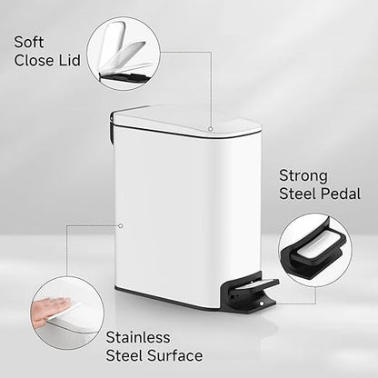TIPGO Slim Bathroom Trash Can