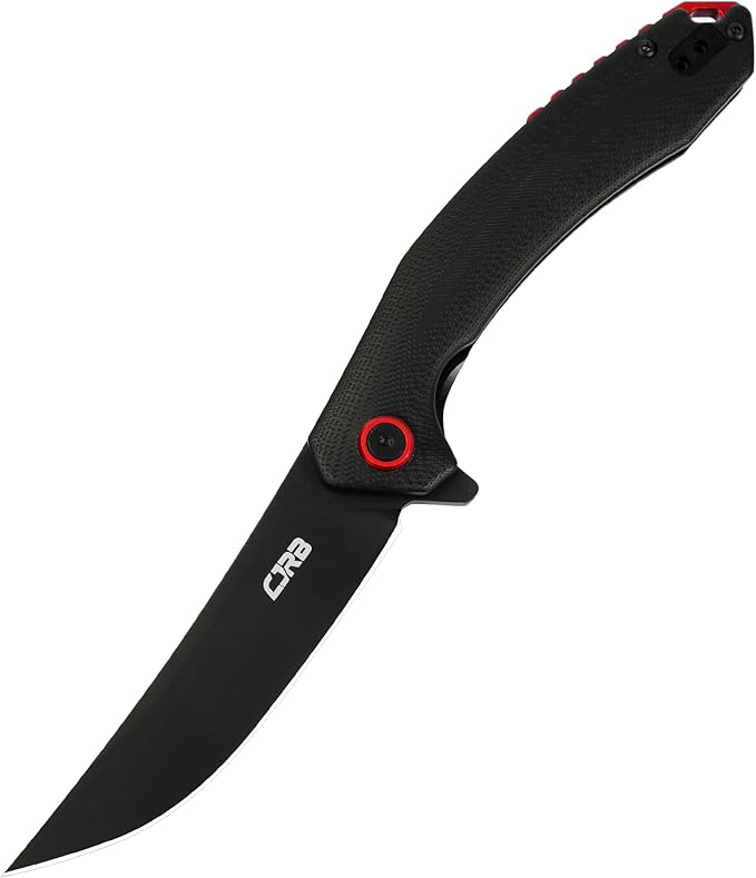 CJRB Tactical Knife, Small Folding Pocket Knife with AR-RPM9 Steel Blade and G10 Handle for Men Outdoor, Survival, Hunting, Camping Gobi(J1906B) Black