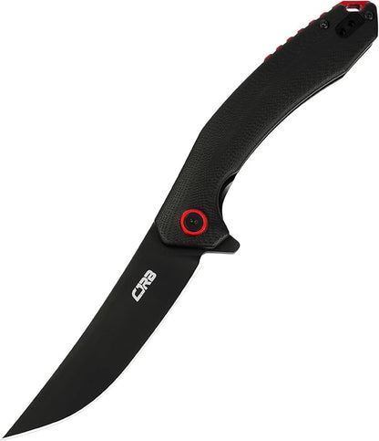 CJRB Tactical Knife, Small Folding Pocket Knife with AR-RPM9 Steel Blade and G10 Handle for Men Outdoor, Survival, Hunting, Camping Gobi(J1906B) Black