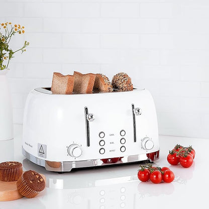 Roter Mond 4 Slice Toaster Retro Stainless Steel
