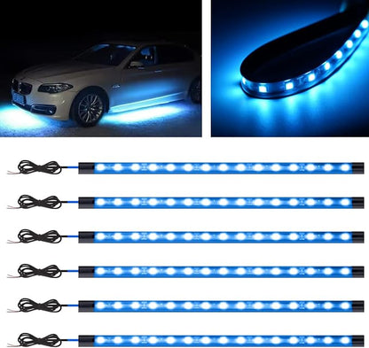 Car LED Strip Light,Auto Led Light Strip 30CM 15 SMD IP67 Waterproof Auto Interior Lights for Home Decoration Car Motorcycles Boat Golf Cart Truck with 3M Tape