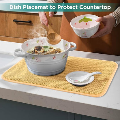 GeeRic Microfiber Dish Drying Mat, Super Absorbent Kitchen Dish Drying Pad
