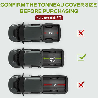 AUTOSAVER88 Low-Profile Hard Tri Fold Truck Bed Tonneau Cover Fit for Dodge Ram 1500 2009-2024 (19-24 Classic), Fit for Dodge Ram 2500 3500 2010-2026 with 6.4ft Bed Without Rambox