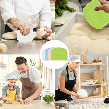 4 Pieces Food Scraper, Flexible Dough Scraper, Dough Scraper
