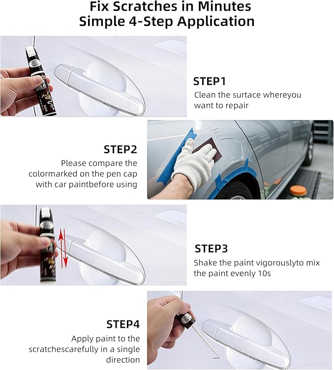 Car Paint Touch Up Pen Compatible with Toyota Blizzard Pearl Tricoat(070), 2-In-1 Color Accurate Touch Up Car Scratch Repair Paint Match Toyota Series Automotive Scratch Remover for Nicks&Chips Repair