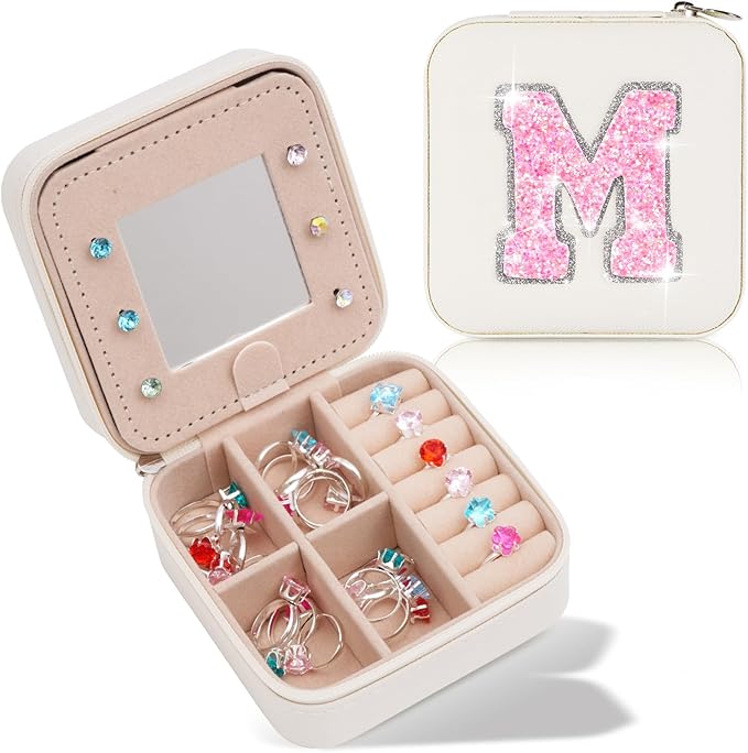 Travel Jewelry Case - Mother's Day Gift for Mom, Daughter, Wife, Sister, Her - Birthday, Mother-in-Law, Mama Gift Idea | Cream, M