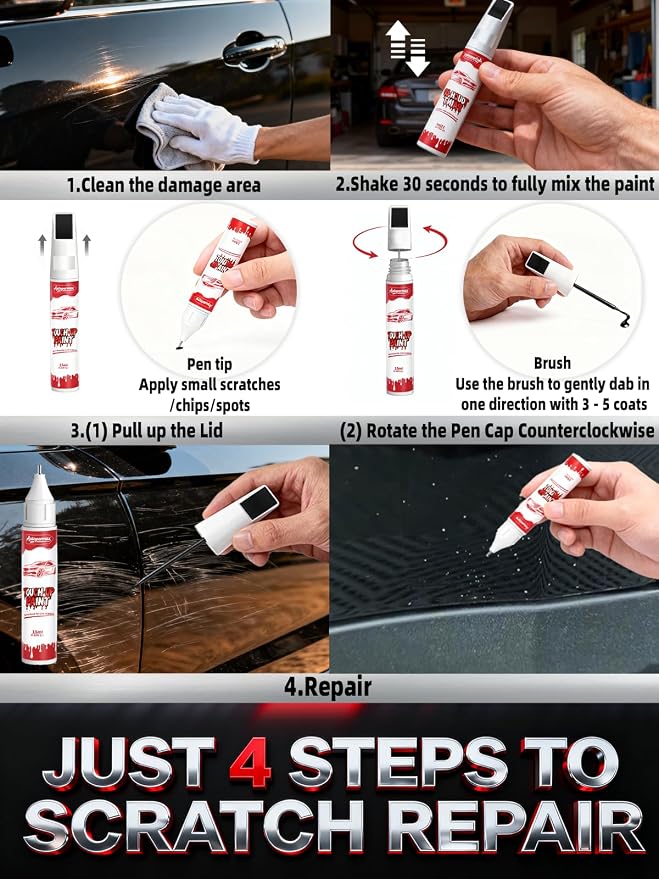 RBY Caspian Blue Metallic Car Touch Up Paint for Nissan, Color Accurate Two-In-One Car Paint Scratch Repair Pen, Professional Scratch Remover for Vehicles Chips and Nicks Scuff