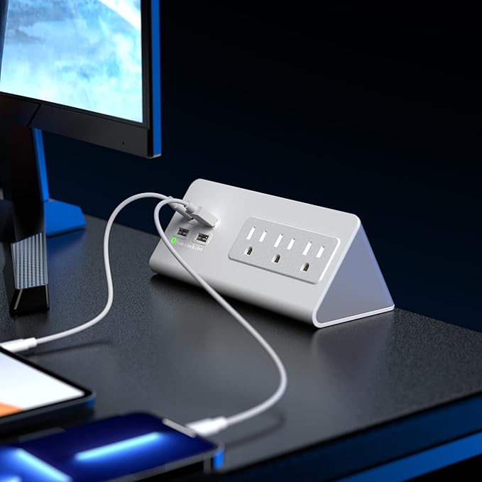 Nightstand Edge Mount Power Strip