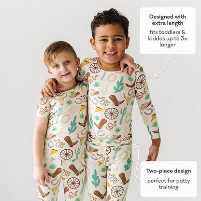Little Sleepies Two-Piece Pajama Set for Boys & Girls, Soft Viscose from Bamboo Toddler Pajamas for Kids, Family Matching PJs