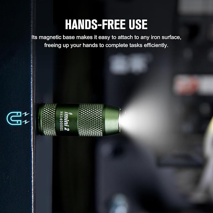 OLIGHT IMINI 2 EDC Rechargeable Keychain Flashlight, 50 Lumens Compact and Portable Mini LED Keyring Lights with Built-in Battery Ideal for Everyday Carry and Emergencies (OD Green)
