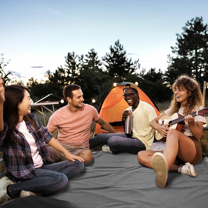 Fleece Waterproof Outdoor Blanket - Windproof Stadium Blanket for Camping, Picnics, and Sports Stay Dry and Comfortable 80"x 58"(Gray)