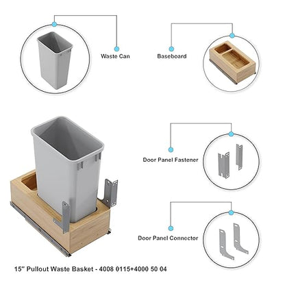 Dowell Single 50Qt Undermount Trash Pull-Out Waste Container