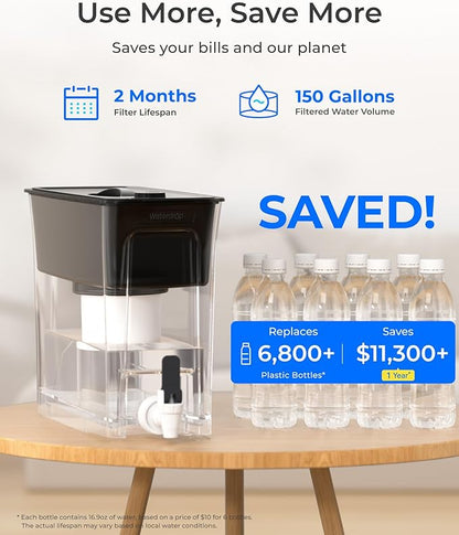Waterdrop Fluoride-Reducing Water Filter Dispenser, 150-Gallon Long-Life