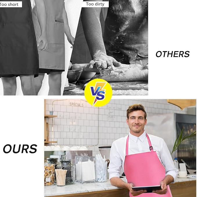 2 Pack Waterproof Rubber Vinyl Apron 40 Inch Chef Aprons