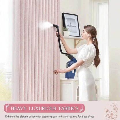 Beauoop Pink Floral Jacquard Blackout Curtains 72 Inches Long 2 Panels