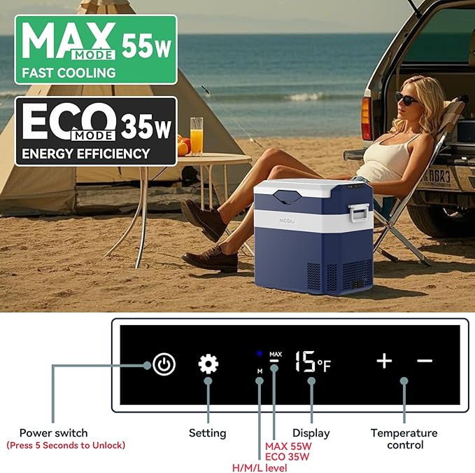 12 Volt Refrigerator Car Fridge Portable 12V 40 Quart Freezer Compressor Cooler