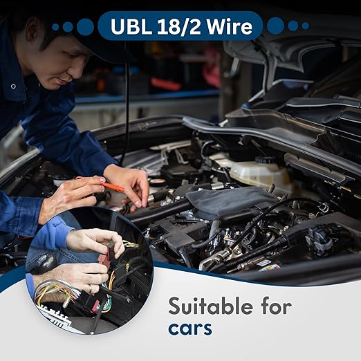 UBL 18/2 Automotive Electrical Wire – 18 AWG 2 Conductor Wire – Flexible