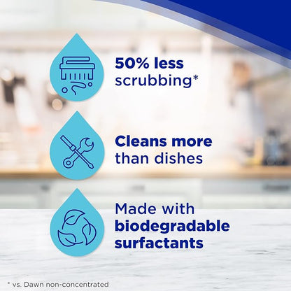 Dawn Ultra Dishwashing Liquid Dish Soap (4x19.4 Fl oz) + Non-Scratch Sponge (2 Count), Original Scent
