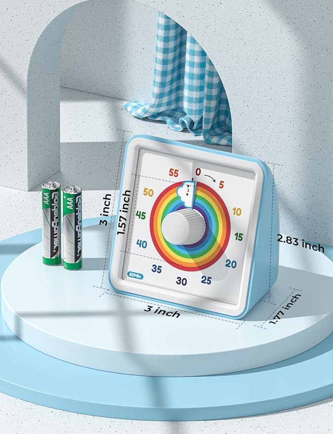 LIORQUE 60 Minute Visual Timer for Kids, Visual Countdown Timer for Classroom