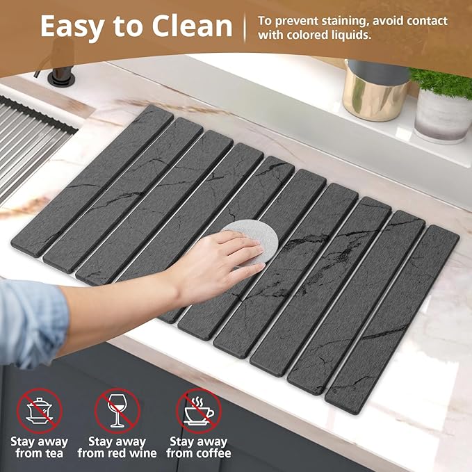 2 PCS Large Stone Dish Drying Mat