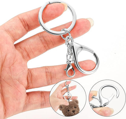 10 Pack a Set Metal Lobster Claw Clasps and Key rings, Key chain Accessories, Keychain Making kit for Keys, Art Crafts, Jewelry Making, Silver - Gold