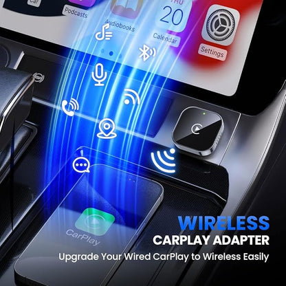 2 in 1 CarPlay Adapter for Toyota Camry/Corolla/Highlander/Tacoma/Tundra, CarPlay Wireless Adapter with Auto Reconnect Fast Pairing Bluetooth Connection Compact USB Dongle