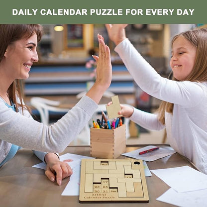 Calendar Puzzle - Daily Calendar Puzzle Wooden,365 Days Date Puzzle,Puzzle Advent Calendar for Adults