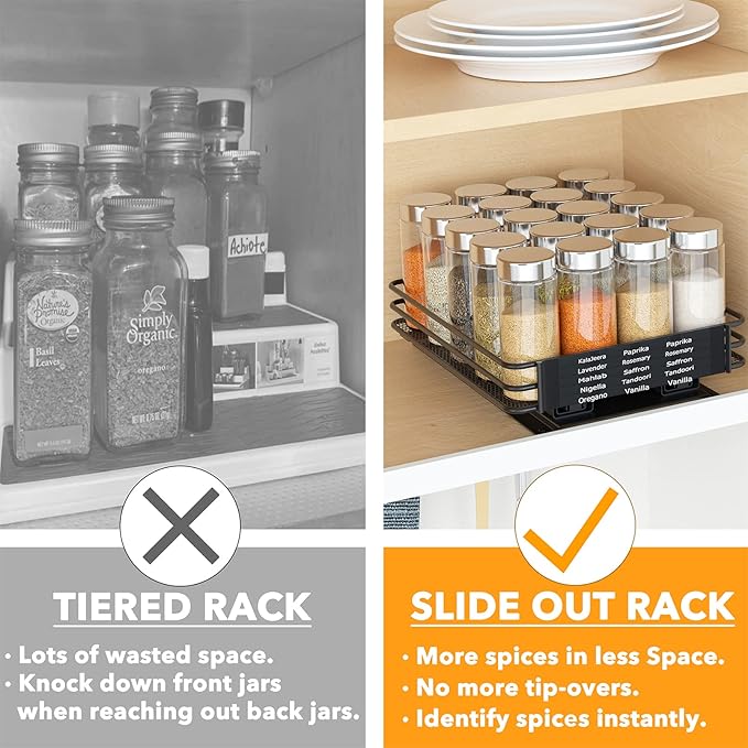 SpaceAid Pull Out Spice Rack Organizer