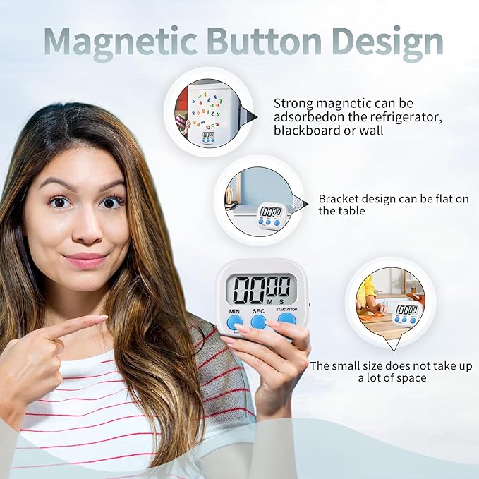 4 Pack Digital Kitchen Timer Magnetic Digital Timer