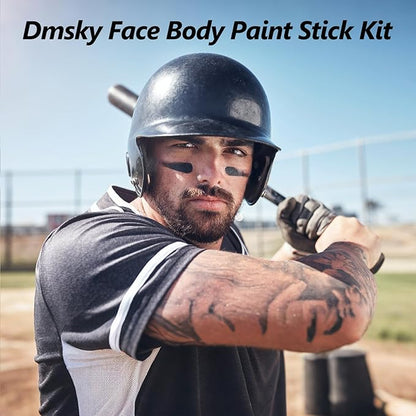 Dmsky 10 Packs Eye Black Sports Stick for Football, Baseball, Softball-Anti-Glare Face Body Paint Stick Kit,Water-Proof Eye Sports Paint Sticks,10 Color Eyeblack Painting Kit for Athletes & Fans