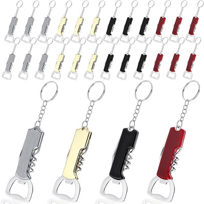 Ziliny 24 Pcs Bottle Opener Keychain Bulk Wine Bottle Beer Opener Keychain