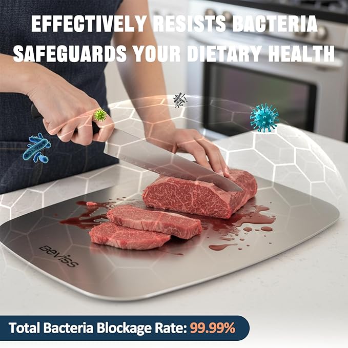 Cutting Board Non-Toxic, 304 Stainless Steel Cutting Board Double Sided