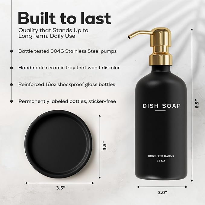 Luxury Glass Dish Soap Dispenser